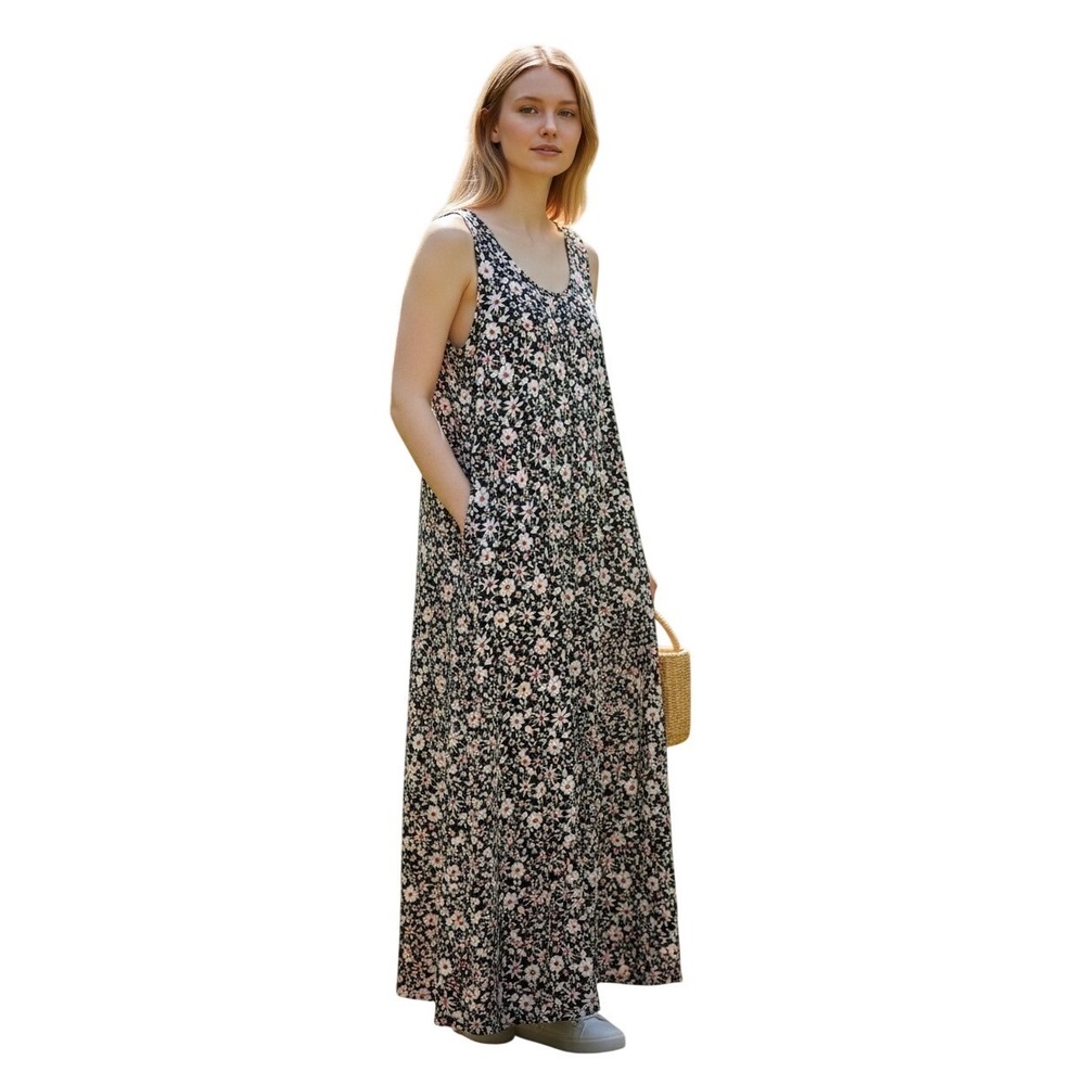 J. Jill Wearever Collection Floral Maxi Dress Size Large Petite